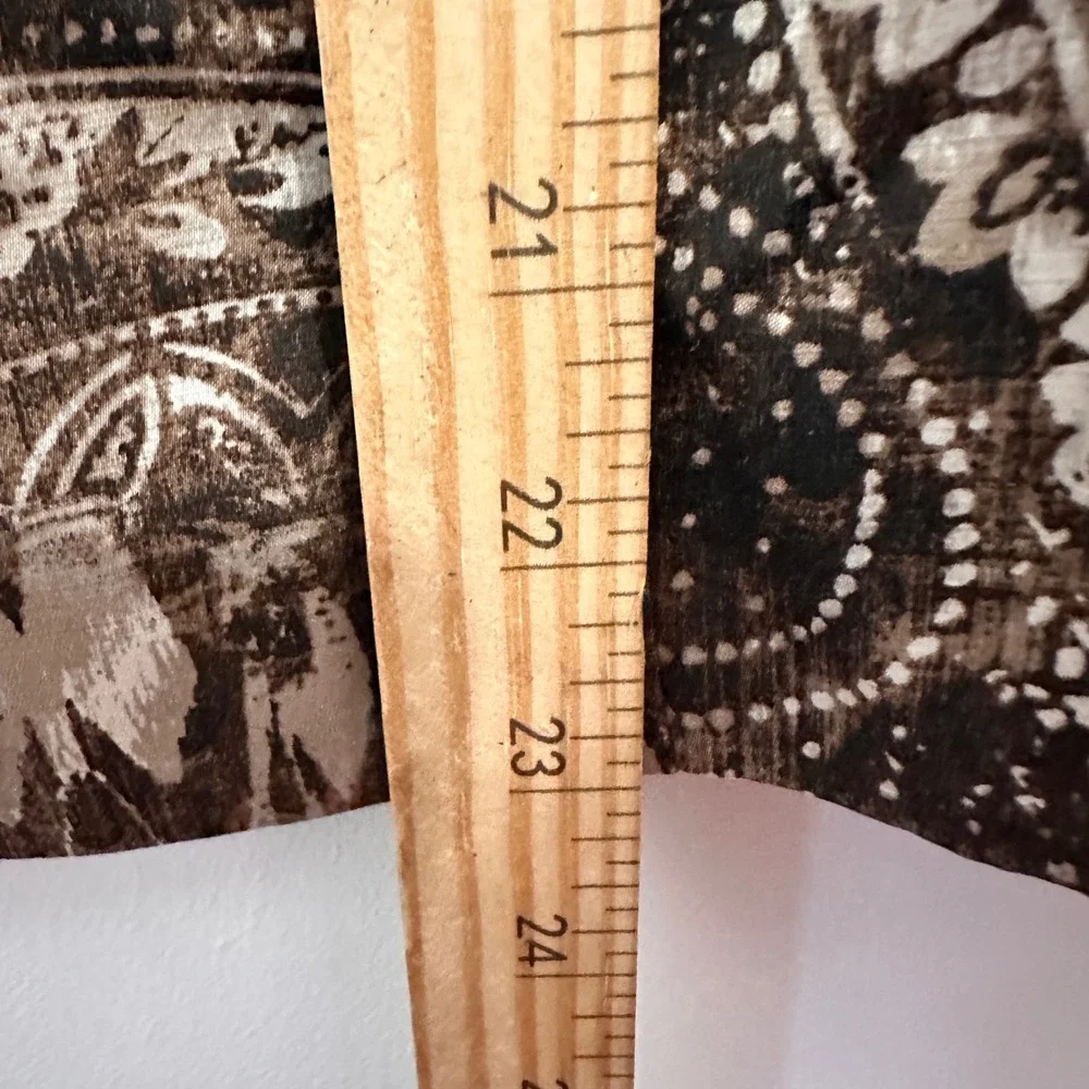 Chico's Blazer Jacket Brown Paisley Silk Cotton Print Size 0 XS Open Front Hook